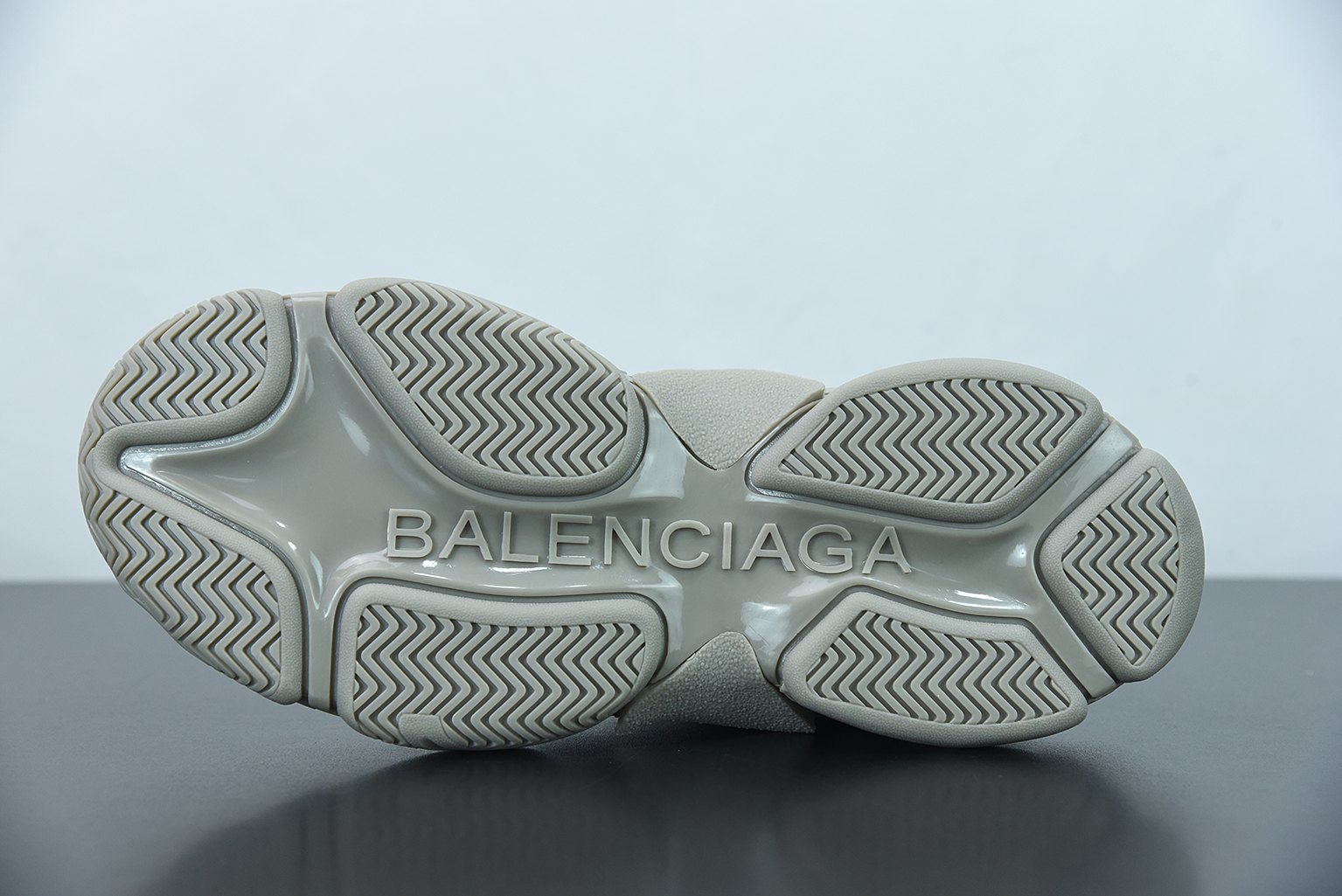09b3575f Balenciaga All Over Logo Triple S Grey close-up detail