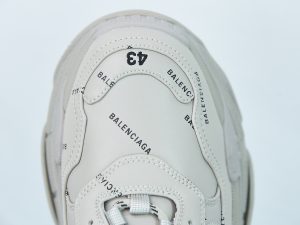 Balenciaga All Over Logo Triple S Grey side view