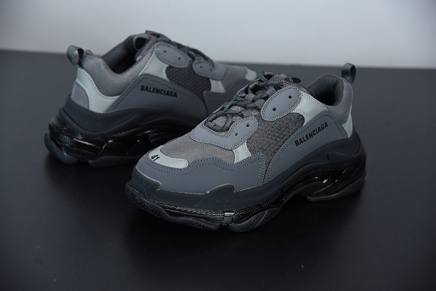 270b0194 Balenciaga Triple S Black Ash detail view