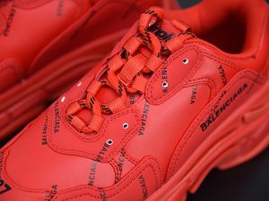Balenciaga Triple S Allover Logo Red detail view