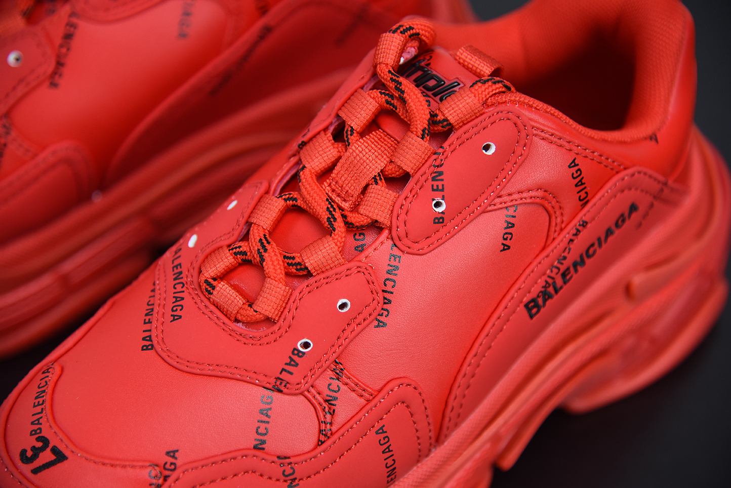 371c864f Balenciaga Triple S Allover Logo Red detail view