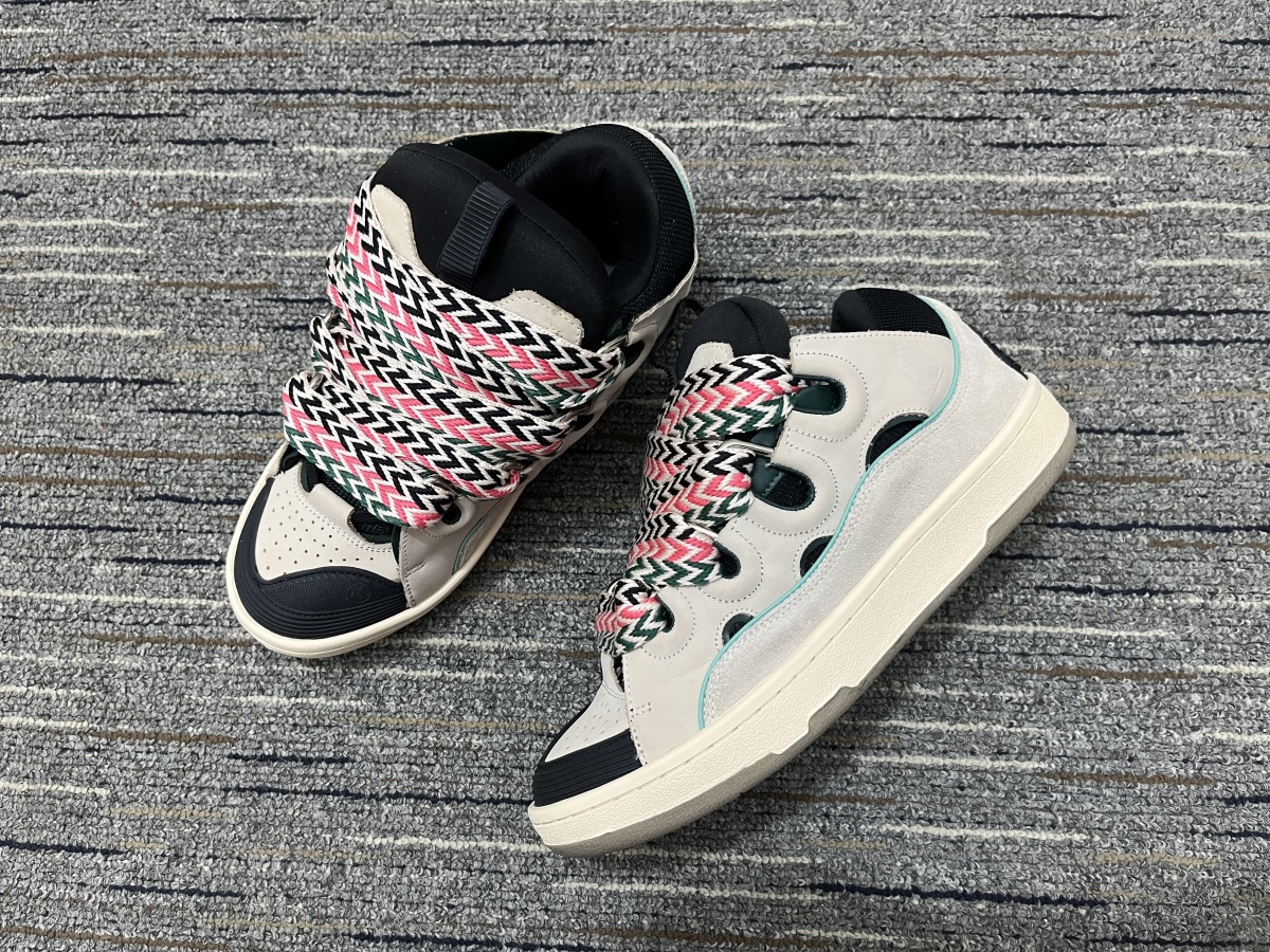 49db7330 Lanvin Curb Sneaker Sail Turquoise Purple side view