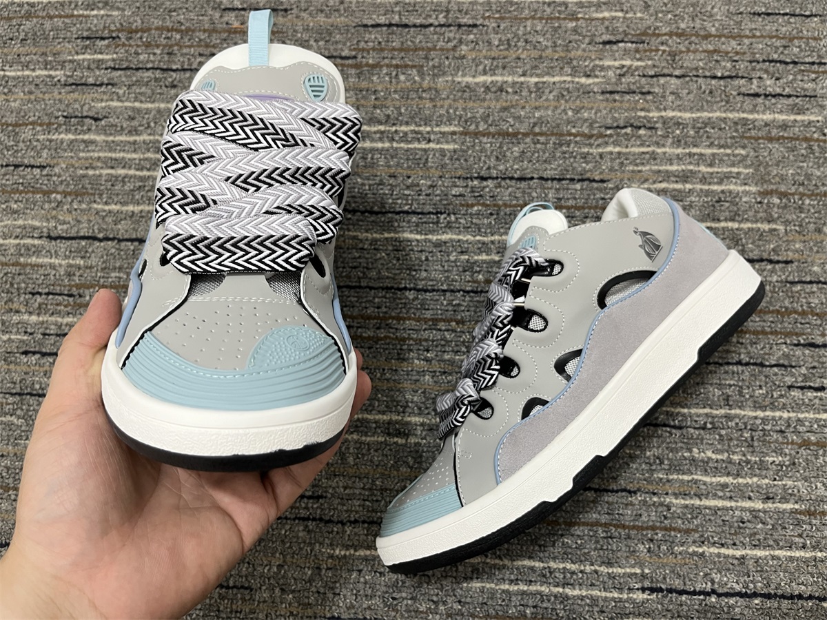 63aeccb9 Lanvin Leather Curb Grey Light Blue detail view