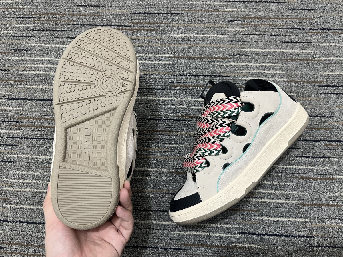 7ab6e2e9 Lanvin Curb Sneaker Sail Turquoise Purple detail view