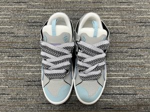 Lanvin Leather Curb Grey Light Blue outfit style