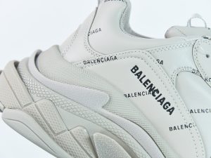 Balenciaga All Over Logo Triple S Grey side view