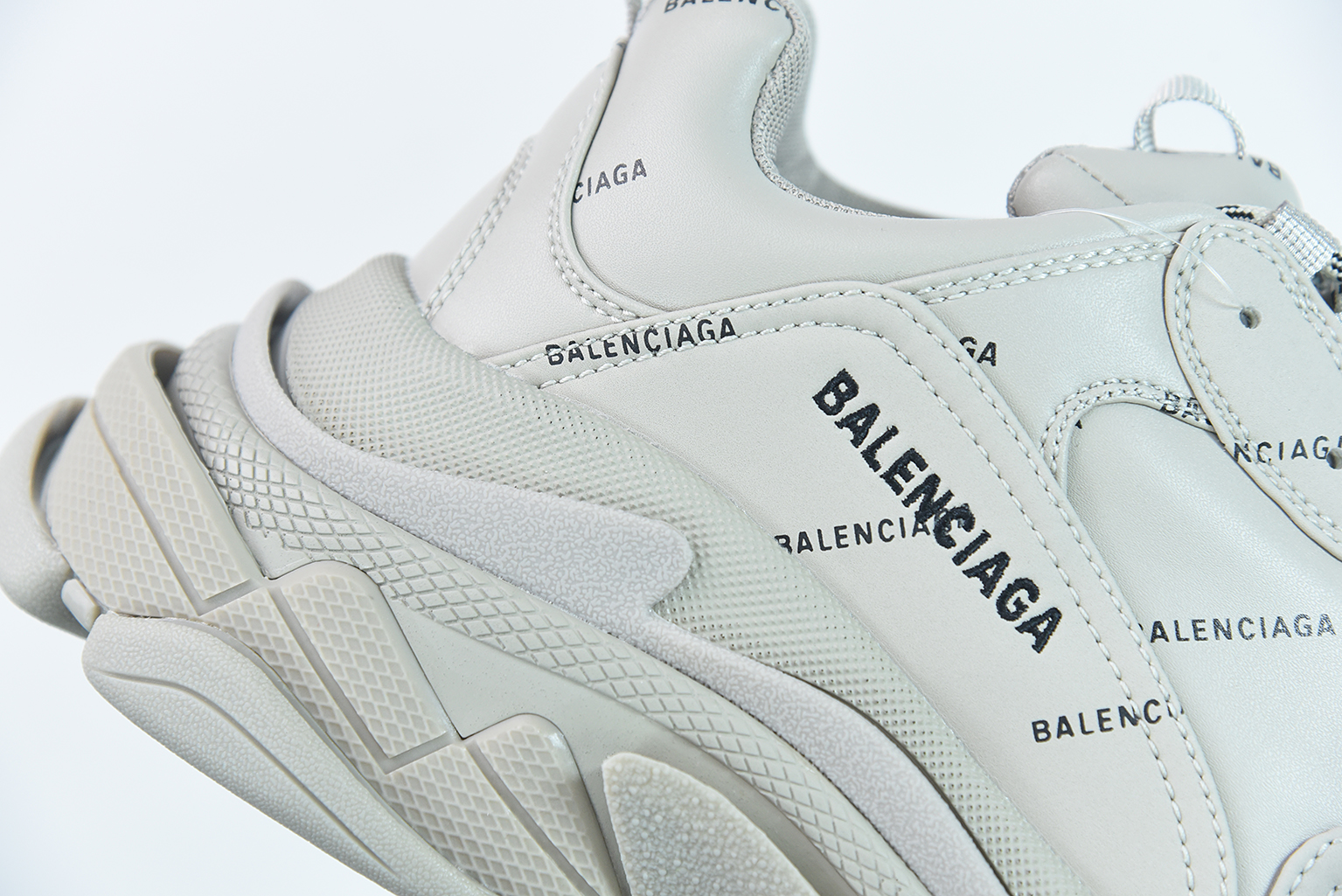 8d8d45c3 Balenciaga All Over Logo Triple S Grey side view