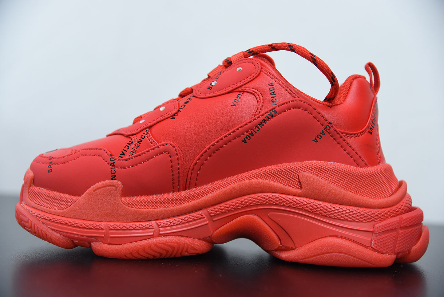 96461f3b Balenciaga Triple S Allover Logo Red outfit style