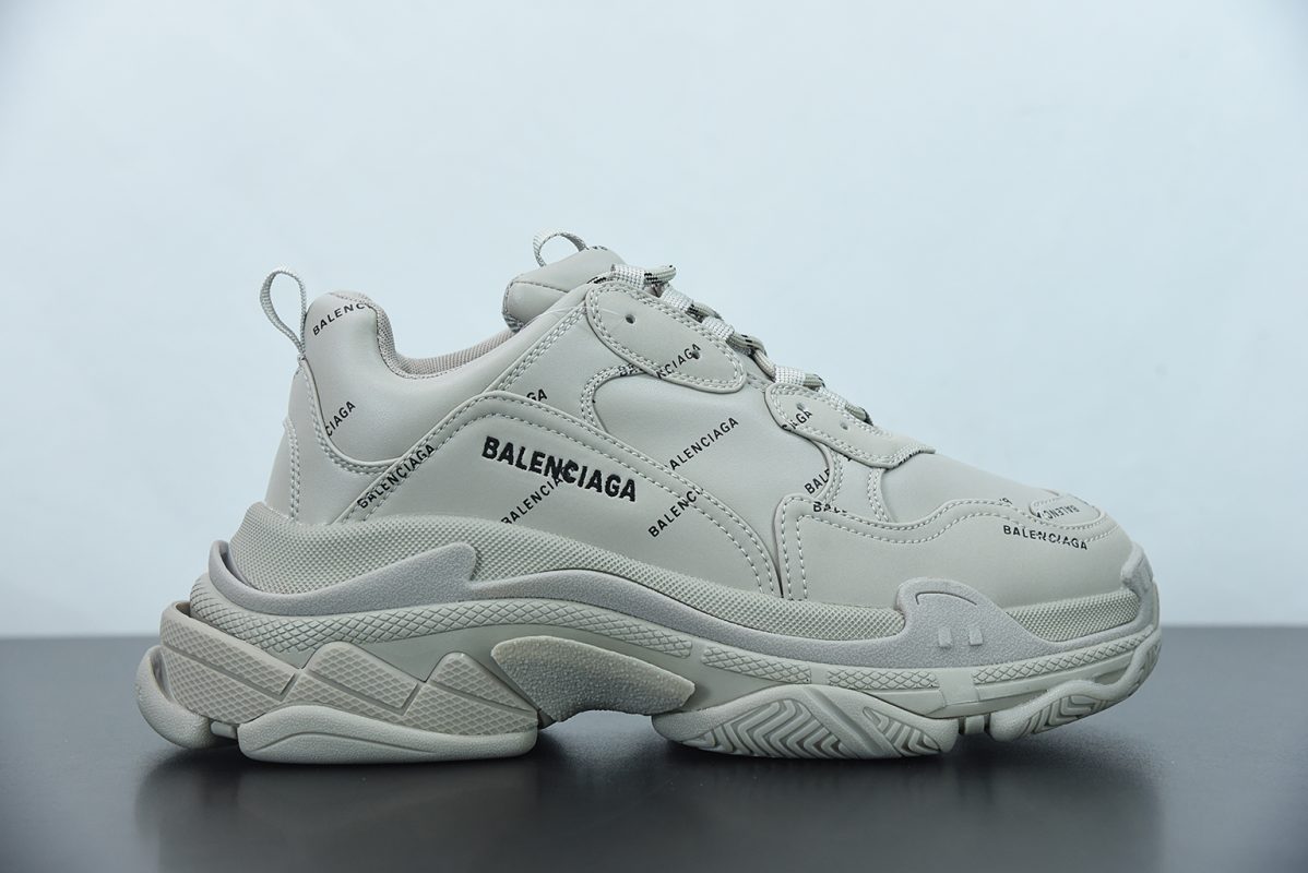 IMG_3256 Balenciaga All Over Logo Triple S Grey detail view