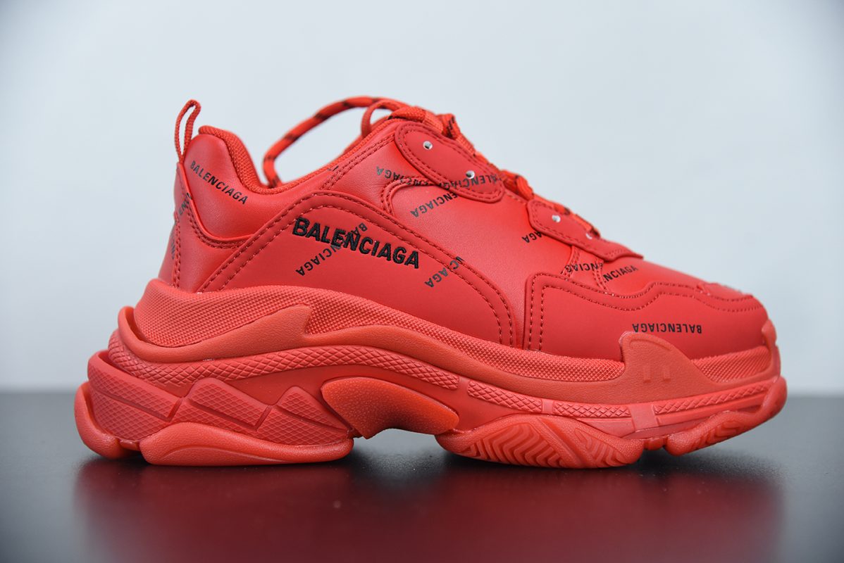 IMG_3262 Balenciaga Triple S Allover Logo Red detail view