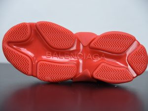 Balenciaga Triple S Allover Logo Red side view