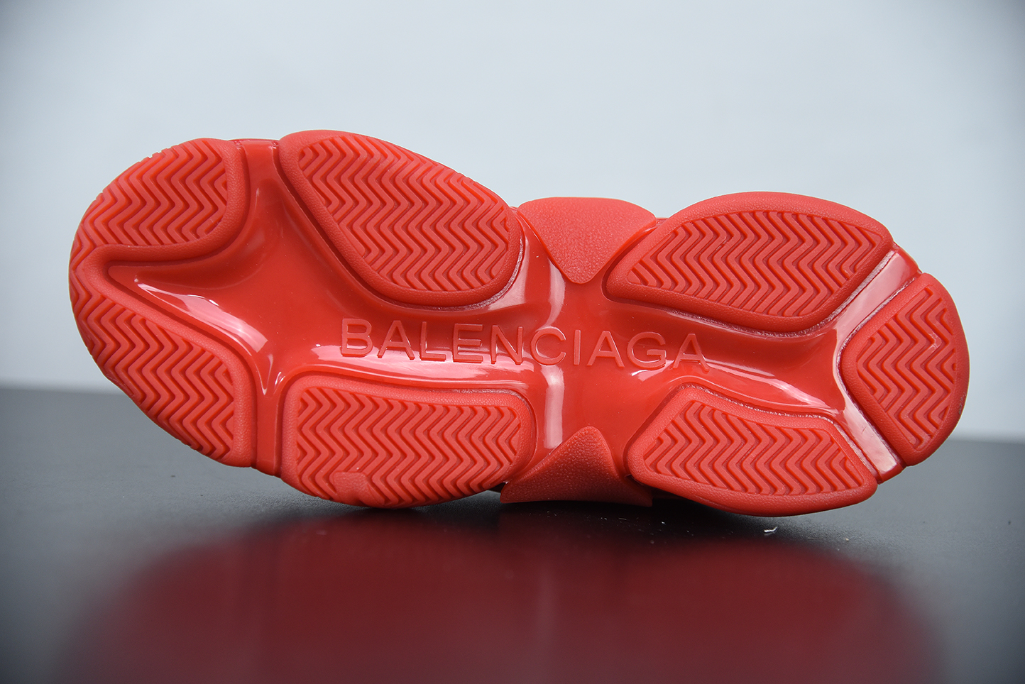 a24c72bf Balenciaga Triple S Allover Logo Red side view