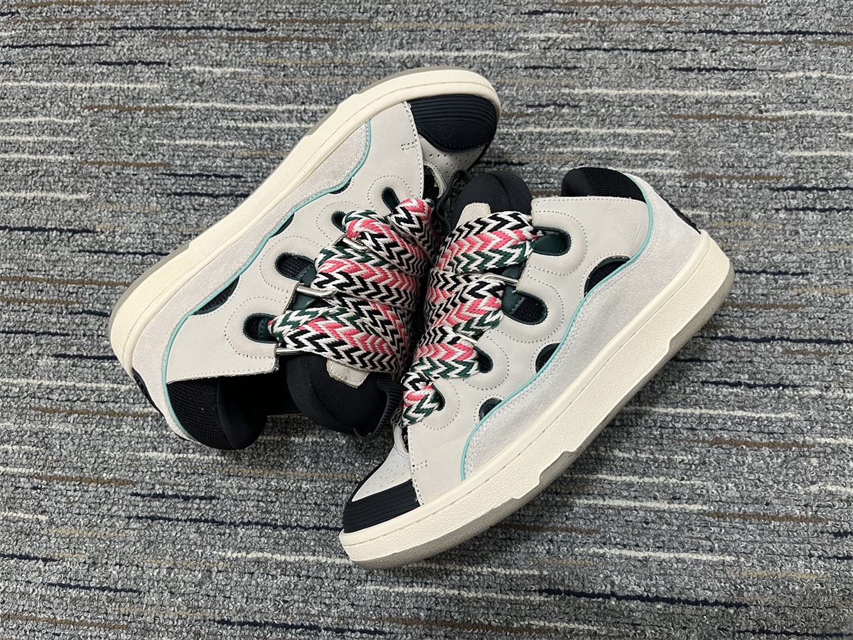 aae35d46 Lanvin Curb Sneaker Sail Turquoise Purple side view