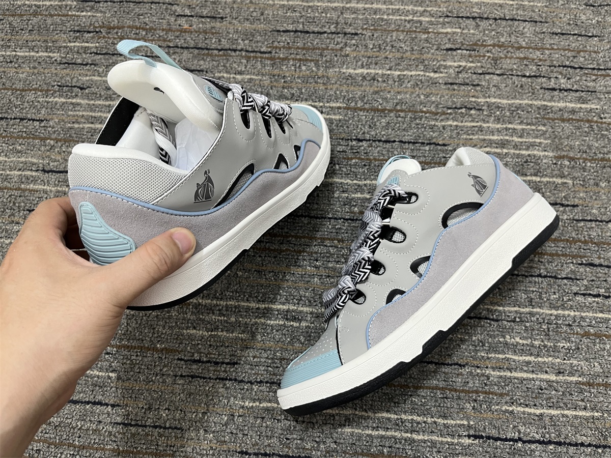b7275ae4 Lanvin Leather Curb Grey Light Blue side view