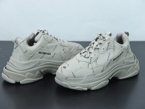 Balenciaga All Over Logo Triple S Grey side view