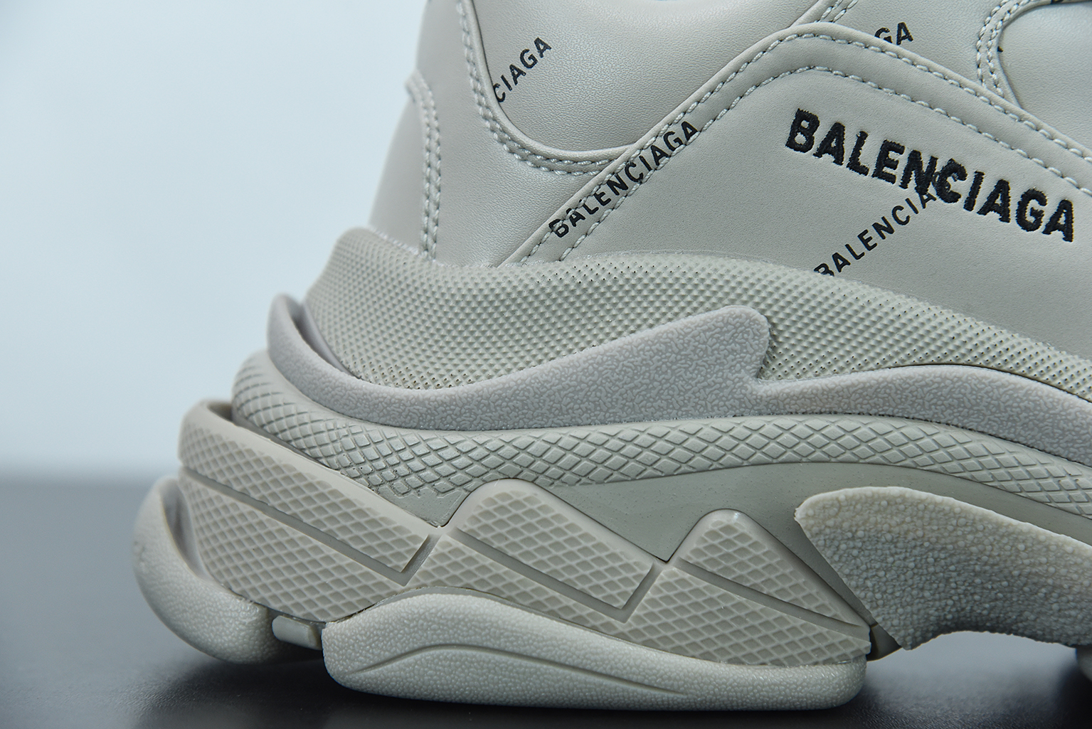 d54871bd Balenciaga All Over Logo Triple S Grey front view