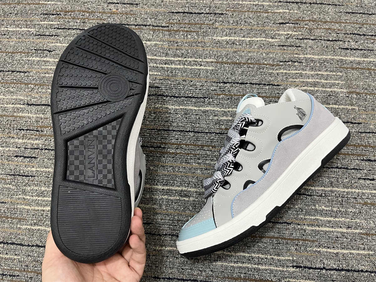 e0ef88f1 Lanvin Leather Curb Grey Light Blue detail view
