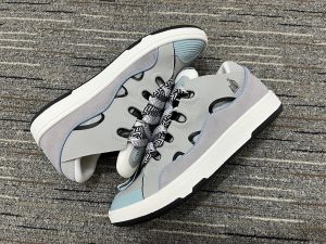 Lanvin Leather Curb Grey Light Blue outfit style