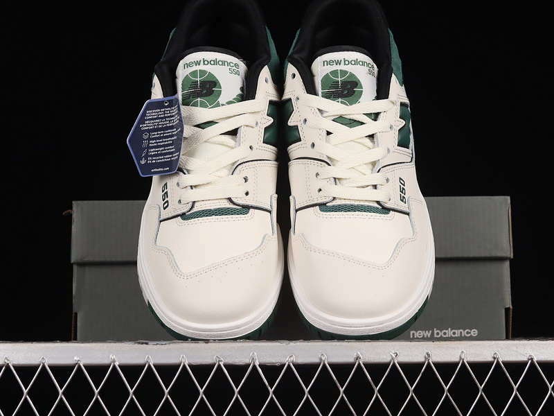 4bb09b0f New Balance 550 Shoes White Pine Green Black side view