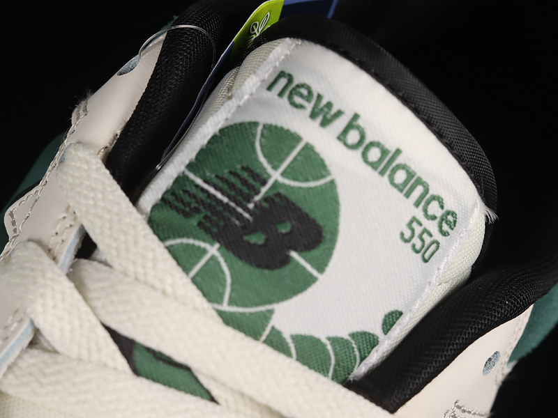 9cfb141c New Balance 550 Shoes White Pine Green Black front view