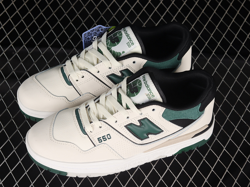 d31cc900 New Balance 550 Shoes White Pine Green Black front view